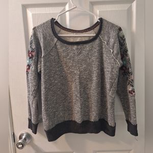 Embroidered Grey Top, Knox Rose, small